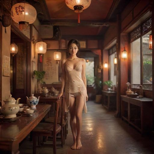 荔湾区传统茶楼内部环境
