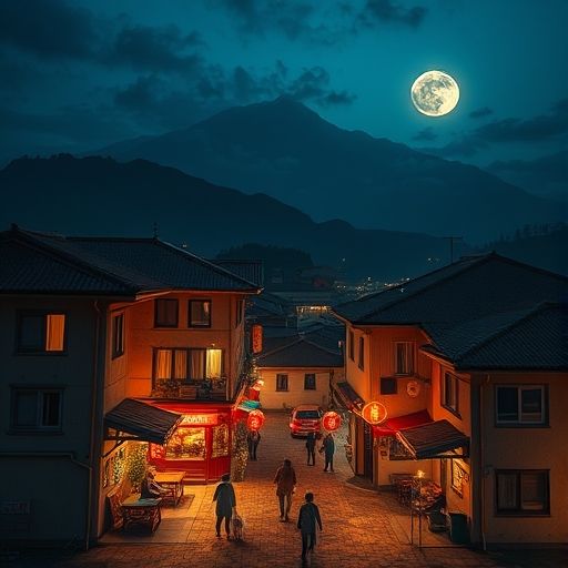 天河夜晚的繁华街景