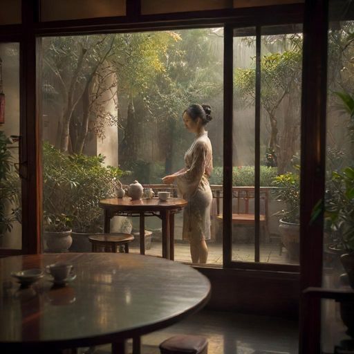雨天茶室温馨一角