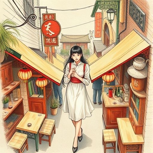 广州茶肆街头一角