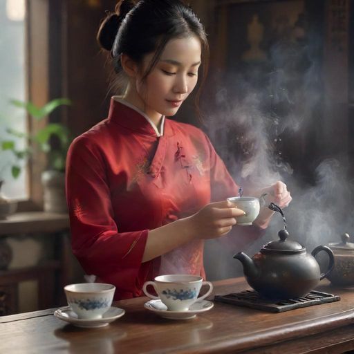 茶艺师优雅泡茶瞬间