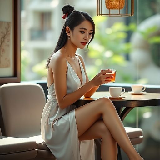 茶肆内朋友欢聚氛围热烈