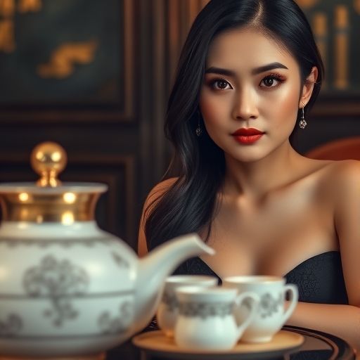精致茶具特写