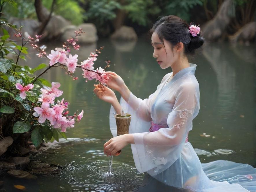 花满楼桑拿房，蒸汽缭绕，氛围静谧