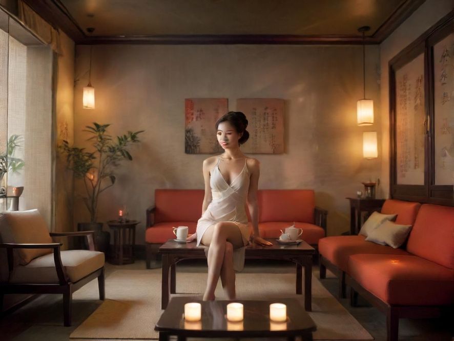 深圳某高端会所茶室内部