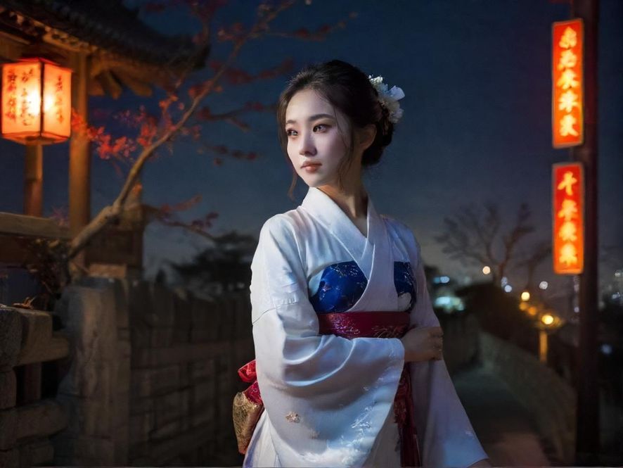 龙华夜市街头的热闹场景