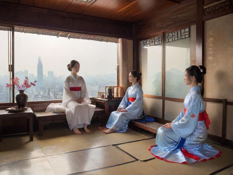 广州某私人会所内,一间设计私密且舒适的桑拿房