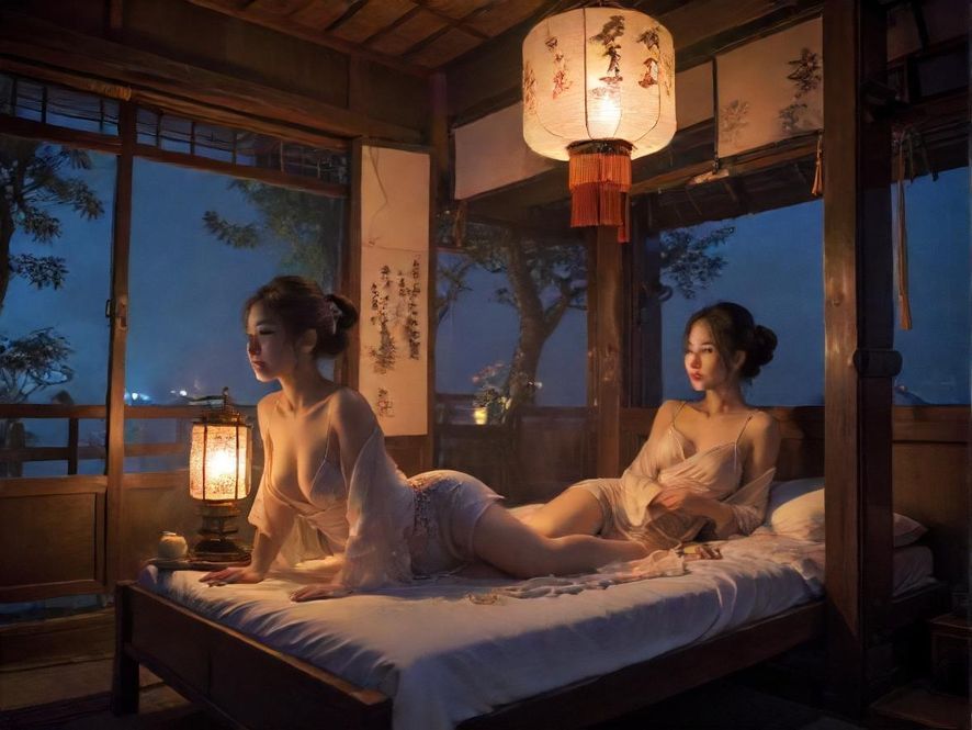 广州夜场桑拿会所内部光影