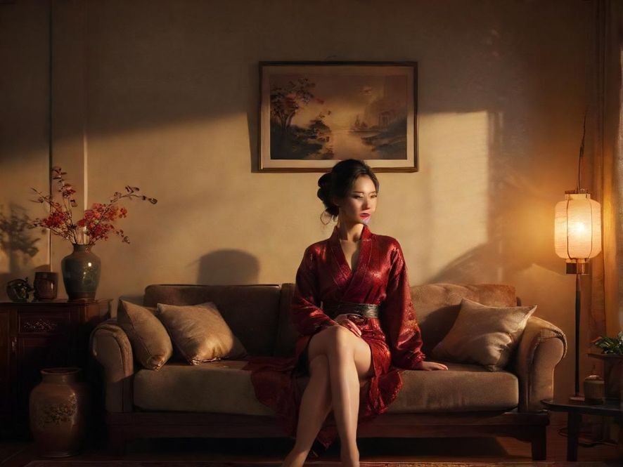 柔和的灯光下,舒适的公寓空间,等待着一场私密的交流与体验