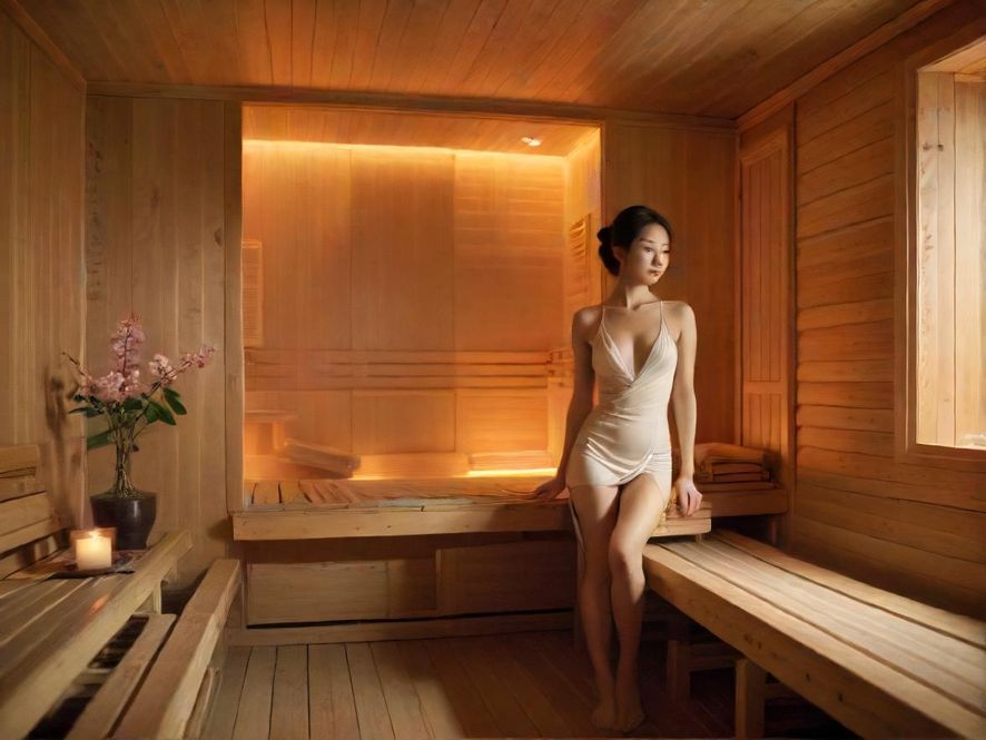 舒适的桑拿房内部景象