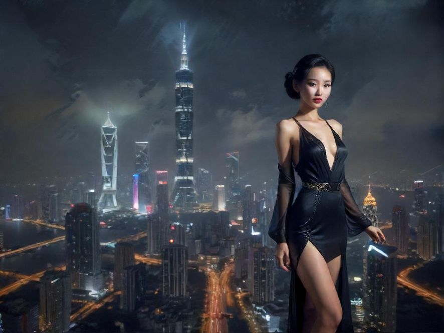 繁华的深圳夜景