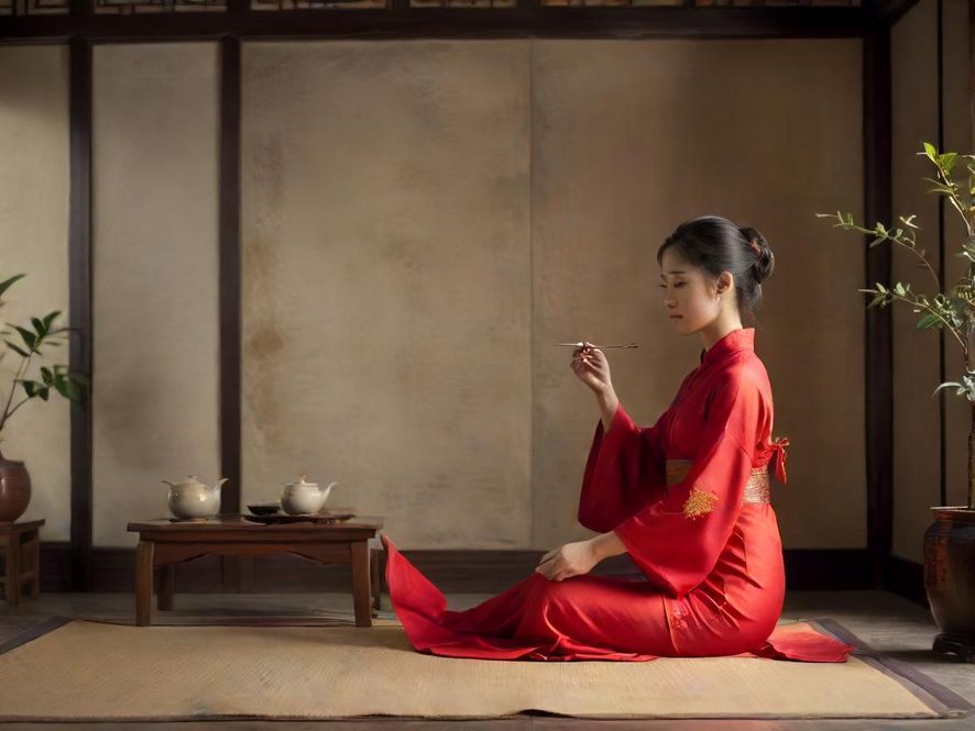 深圳茶社茶艺师表演画面