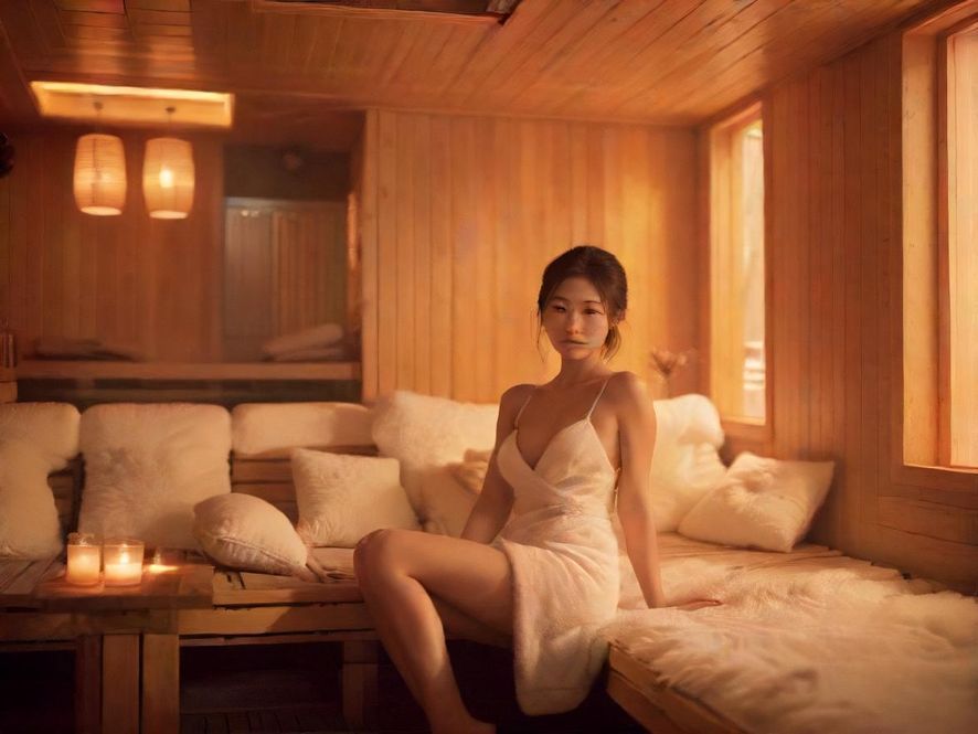 桑拿会所温馨休息区实景图