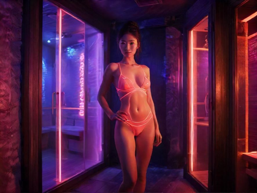 夜场桑拿会所入口夜景