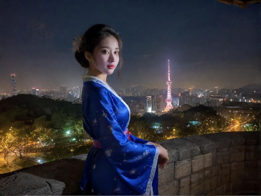 手机屏幕上显示信息的抽象示意图,背景是夜晚的城市