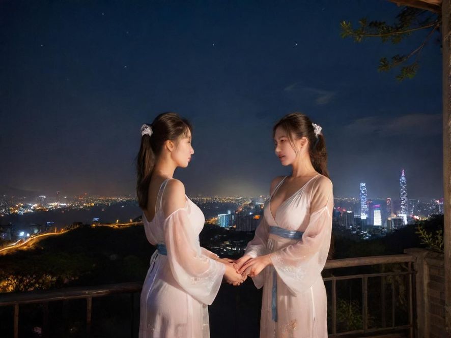 深圳夜场灯火辉煌的会所夜景