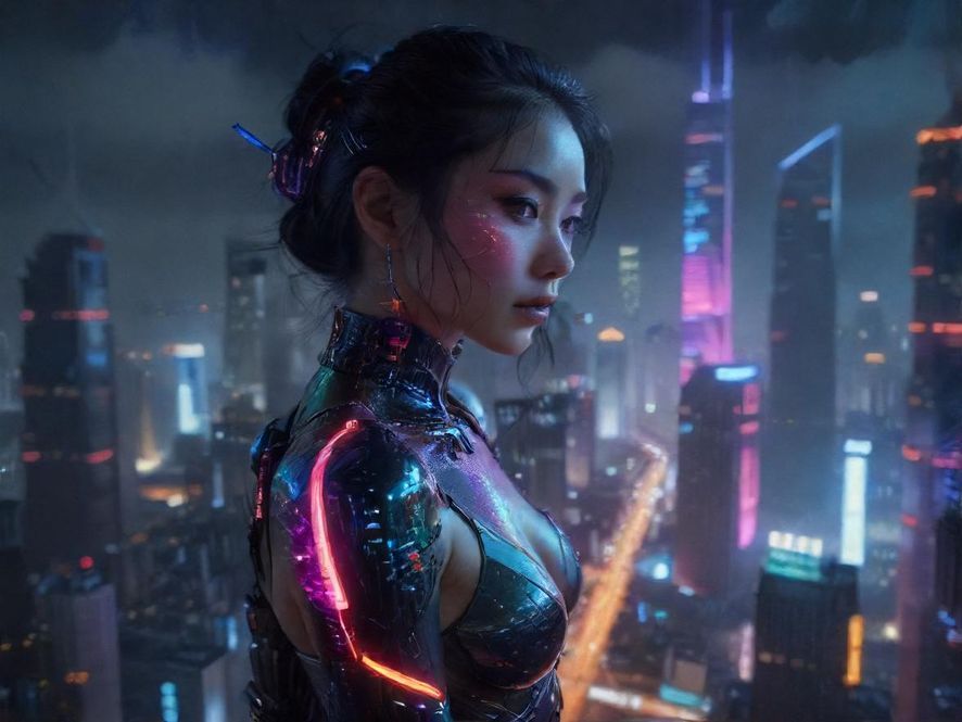 城市夜景，象征信息海洋