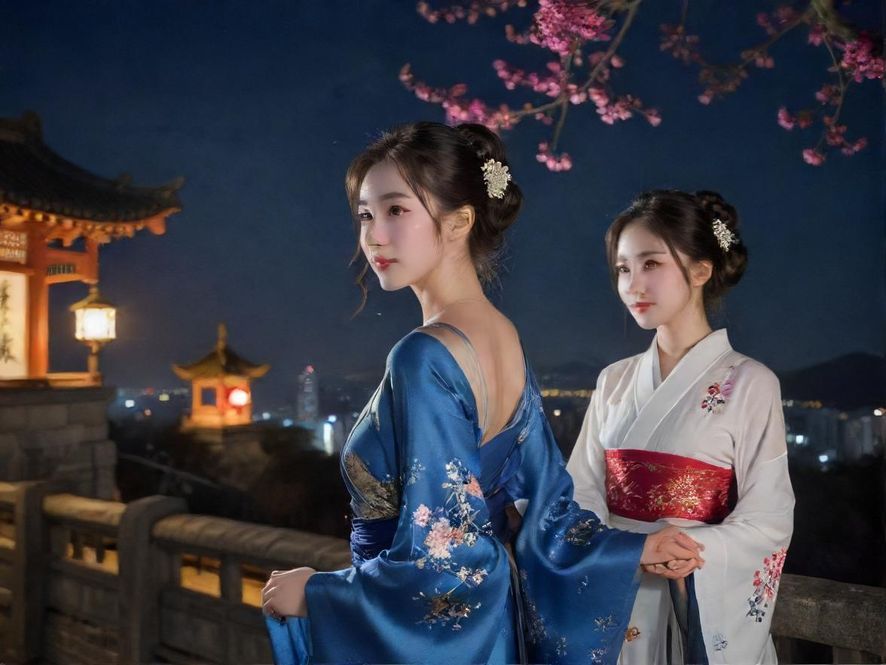 华灯初上的龙华夜景