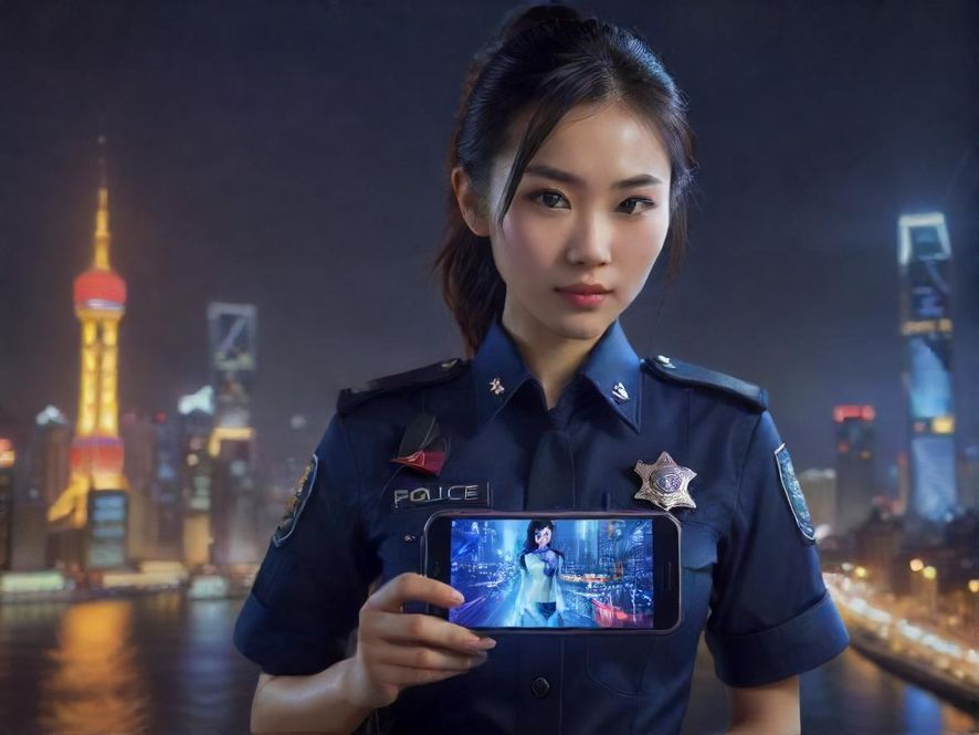 手机屏幕上的APP界面 近景特写 科技感 城市夜景