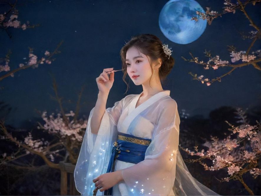 广州白云夜色下的街头灯光