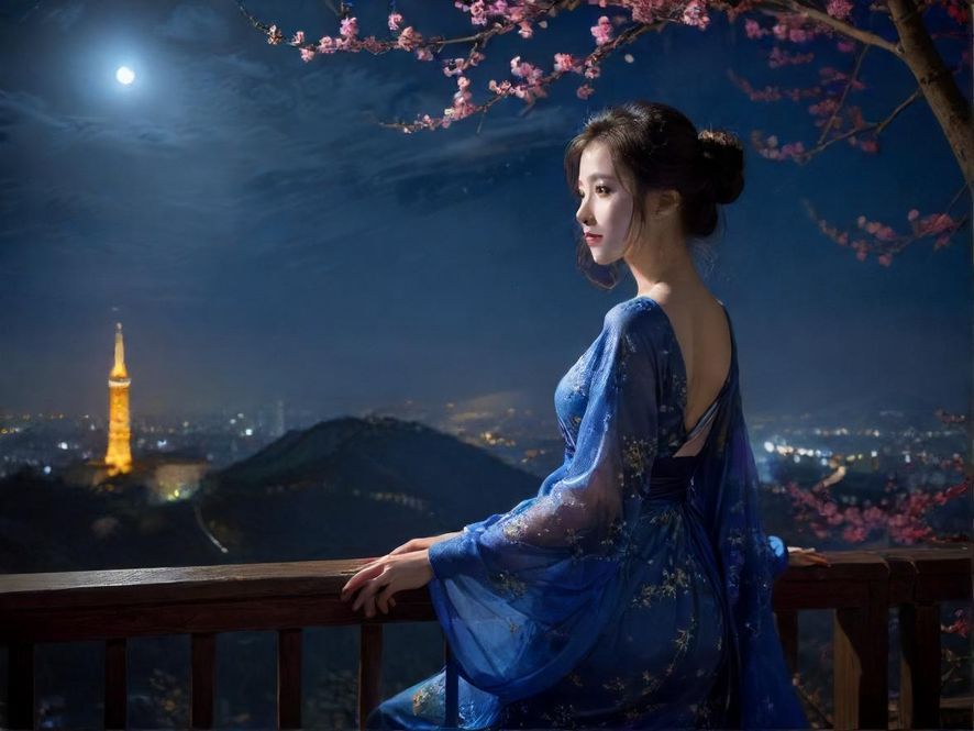 深圳夜色下的高层建筑