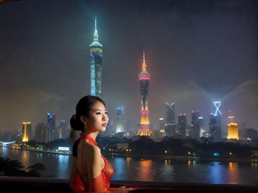 广州七凤楼夜景外观