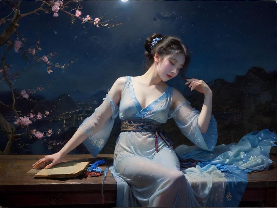 广州夜场灯火繁华场景图