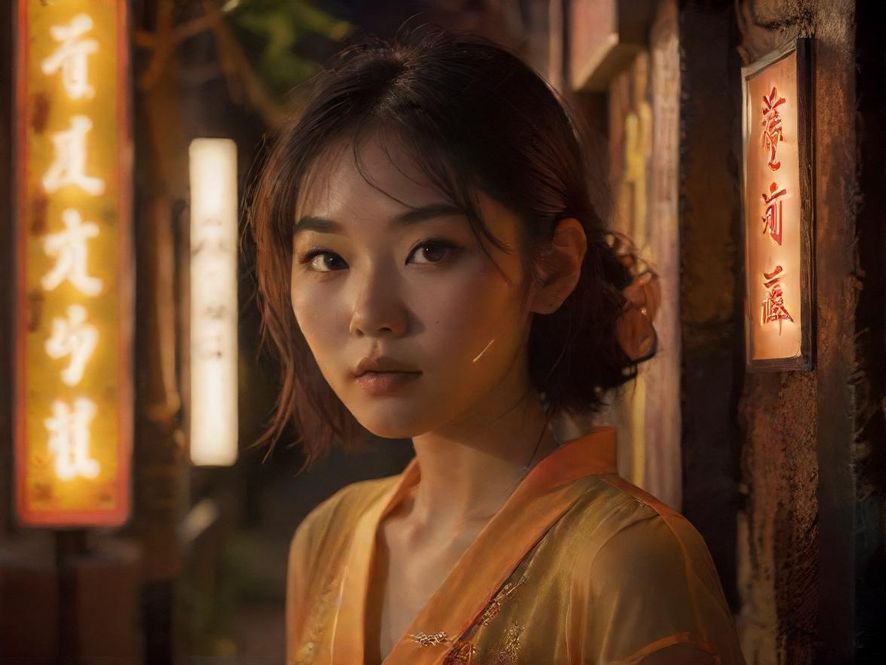 一条由复古霓虹灯牌指引的神秘小径,光影交错,暗示着通往未知精彩的入口。