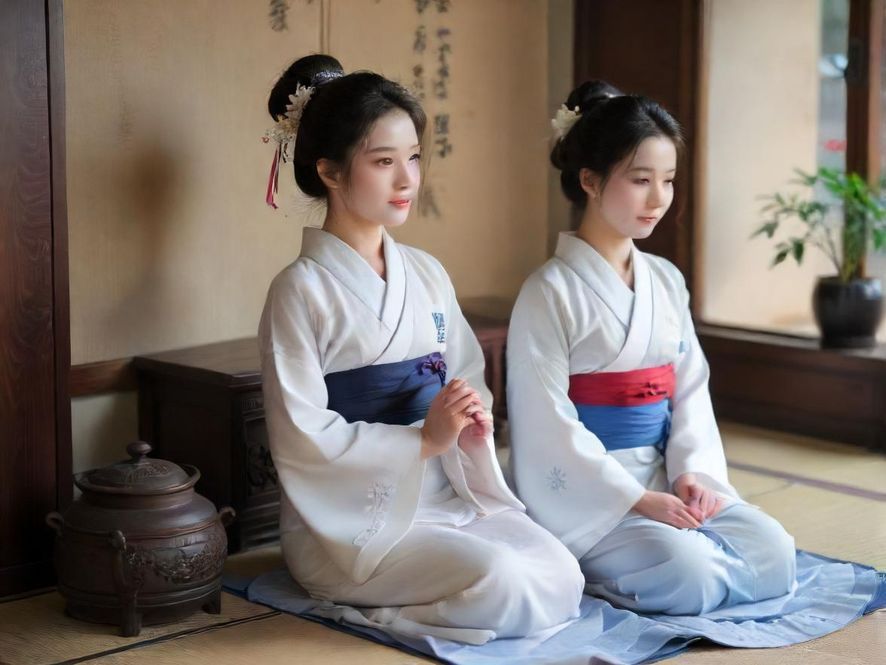 一位气质优雅的女子在广州茶室的雅致包间中品茗