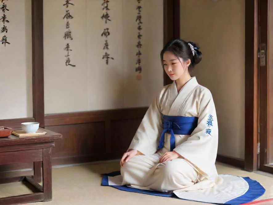 一位气质优雅的女性在舒适的茶馆中享受片刻宁静